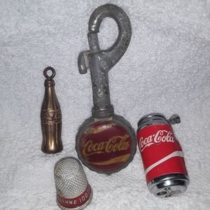 Vintage coke items and thimble